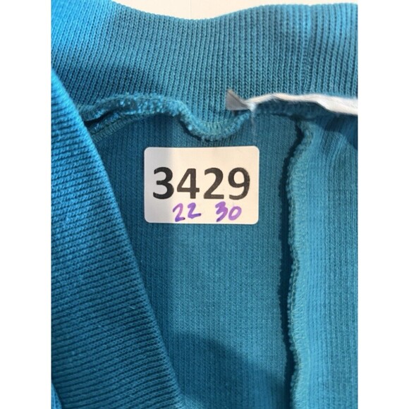 Vintage 80s/90s Boyfriend Cardigan Teal Womens Large Longline Retro Colorful - Picture 11 of 11